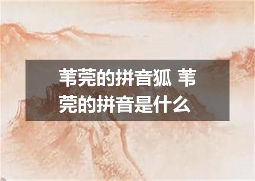 苇莞的拼音狐 苇莞的拼音是什么