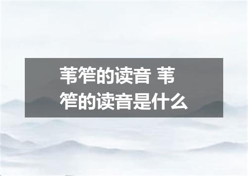 苇笮的读音 苇笮的读音是什么