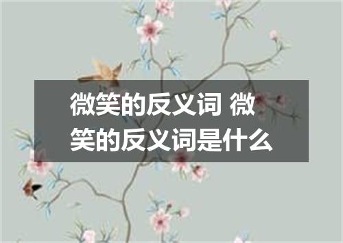 微笑的反义词 微笑的反义词是什么