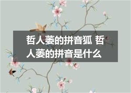 哲人萎的拼音狐 哲人萎的拼音是什么