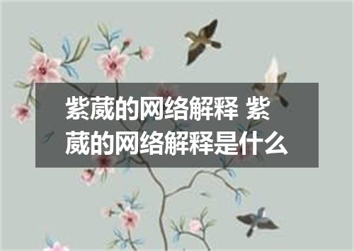紫葳的网络解释 紫葳的网络解释是什么