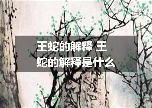 王蛇的解释 王蛇的解释是什么