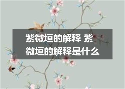 紫微垣的解释 紫微垣的解释是什么