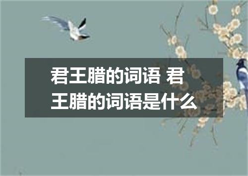 君王腊的词语 君王腊的词语是什么