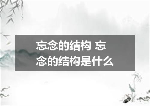 忘念的结构 忘念的结构是什么