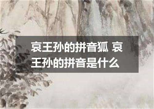 哀王孙的拼音狐 哀王孙的拼音是什么