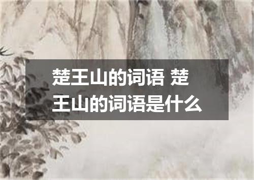 楚王山的词语 楚王山的词语是什么