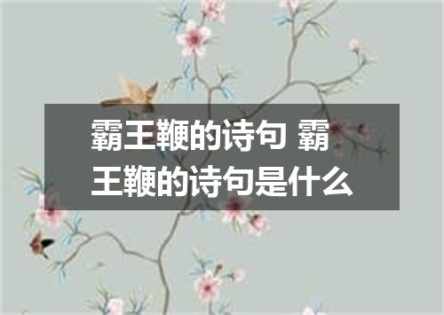 霸王鞭的诗句 霸王鞭的诗句是什么