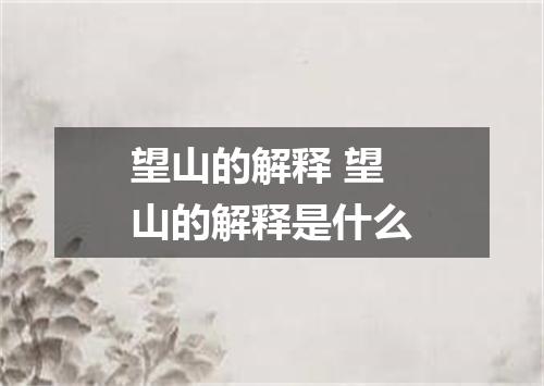 望山的解释 望山的解释是什么