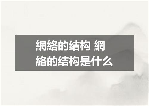 網絡的结构 網絡的结构是什么