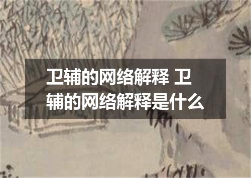 卫辅的网络解释 卫辅的网络解释是什么