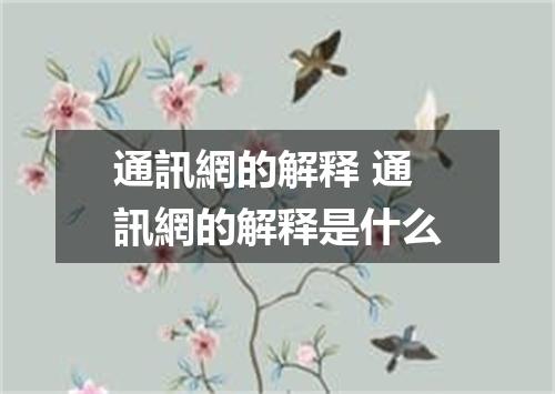 通訊網的解释 通訊網的解释是什么