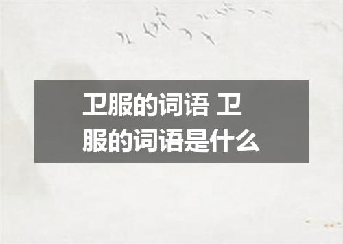 卫服的词语 卫服的词语是什么