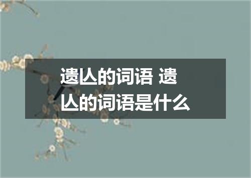 遗亾的词语 遗亾的词语是什么