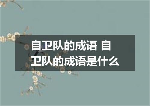 自卫队的成语 自卫队的成语是什么