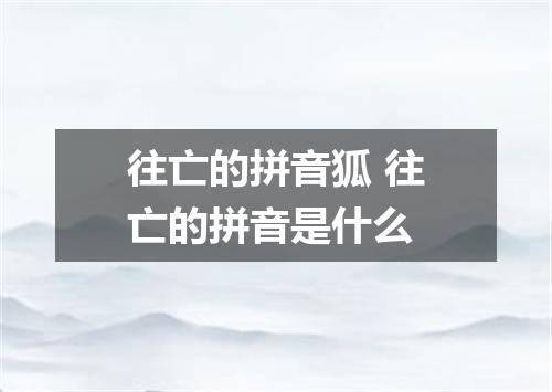往亡的拼音狐 往亡的拼音是什么
