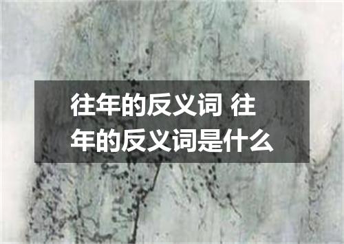 往年的反义词 往年的反义词是什么