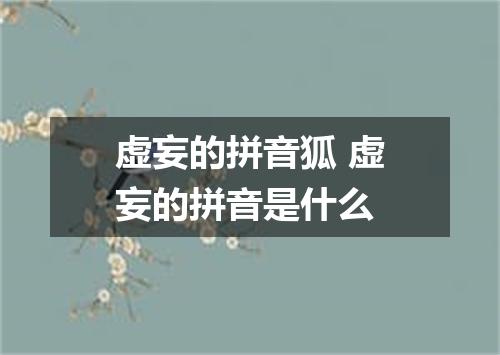虚妄的拼音狐 虚妄的拼音是什么