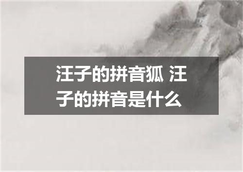 汪子的拼音狐 汪子的拼音是什么