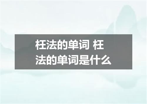 枉法的单词 枉法的单词是什么