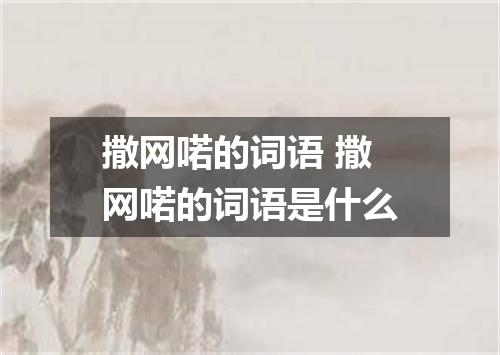 撒网喏的词语 撒网喏的词语是什么