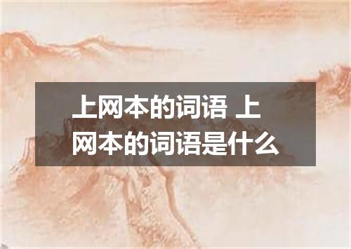 上网本的词语 上网本的词语是什么