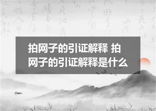 拍网子的引证解释 拍网子的引证解释是什么