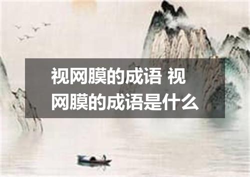 视网膜的成语 视网膜的成语是什么