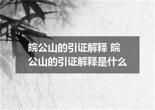 皖公山的引证解释 皖公山的引证解释是什么