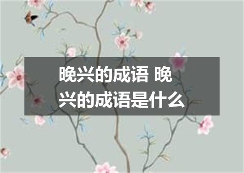 晚兴的成语 晚兴的成语是什么