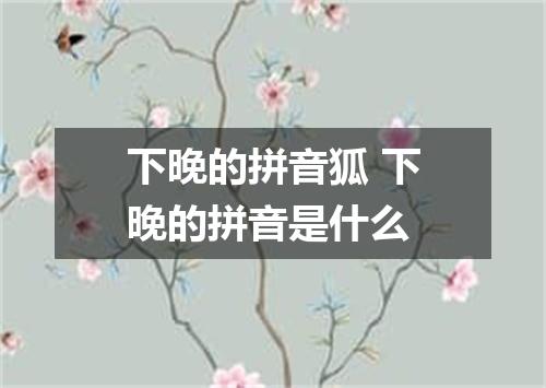 下晚的拼音狐 下晚的拼音是什么