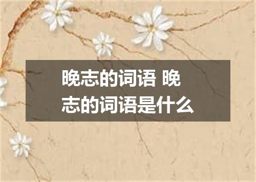 晚志的词语 晚志的词语是什么
