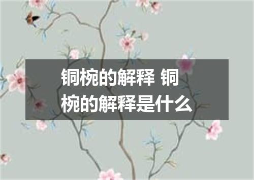 铜椀的解释 铜椀的解释是什么
