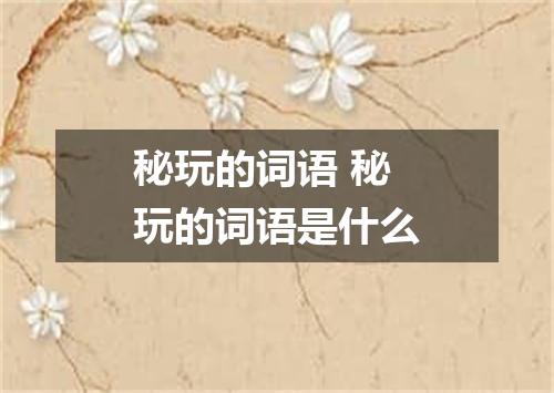 秘玩的词语 秘玩的词语是什么