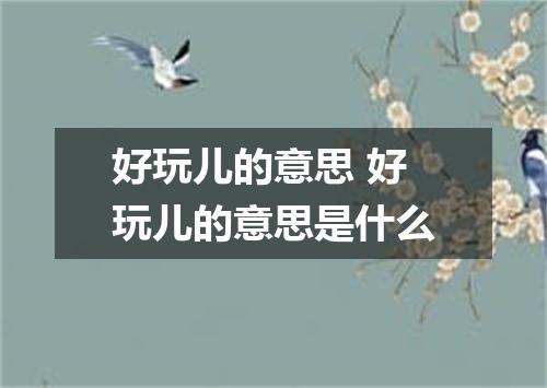 好玩儿的意思 好玩儿的意思是什么