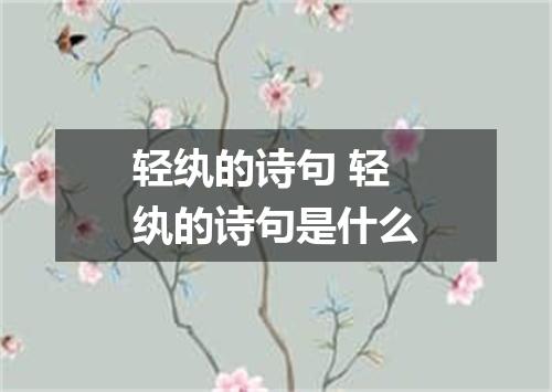 轻纨的诗句 轻纨的诗句是什么