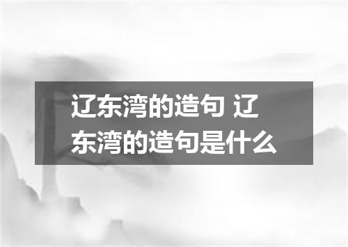 辽东湾的造句 辽东湾的造句是什么