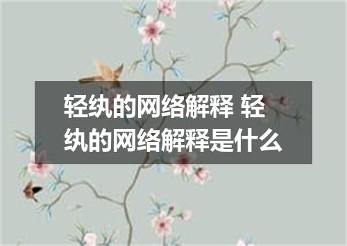 轻纨的网络解释 轻纨的网络解释是什么