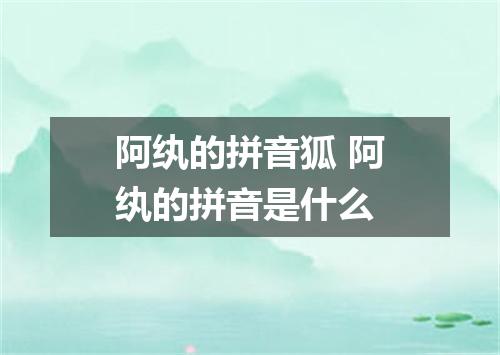 阿纨的拼音狐 阿纨的拼音是什么