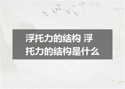 浮托力的结构 浮托力的结构是什么
