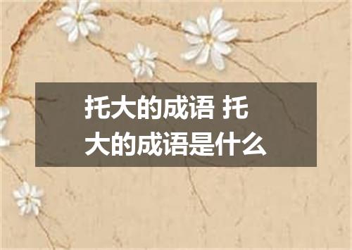 托大的成语 托大的成语是什么