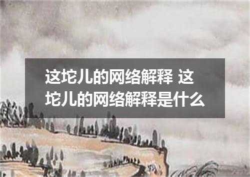 这坨儿的网络解释 这坨儿的网络解释是什么