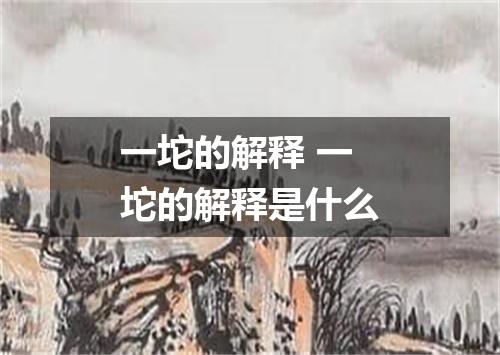 一坨的解释 一坨的解释是什么
