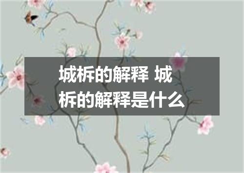 城柝的解释 城柝的解释是什么