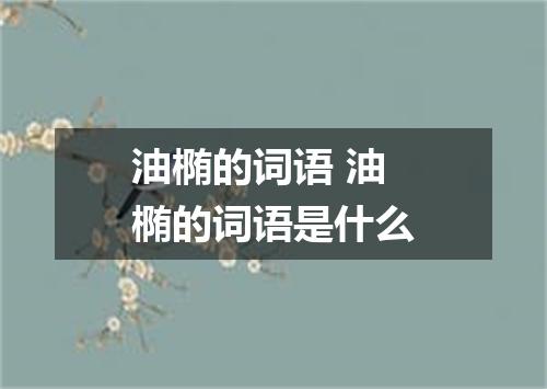 油椭的词语 油椭的词语是什么