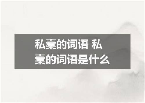 私槖的词语 私槖的词语是什么