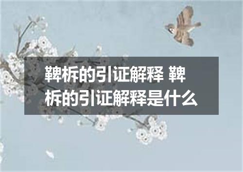 鞞柝的引证解释 鞞柝的引证解释是什么