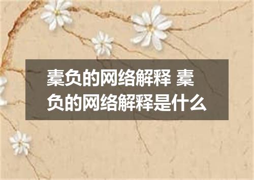 橐负的网络解释 橐负的网络解释是什么