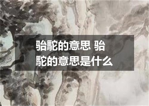 骀駝的意思 骀駝的意思是什么