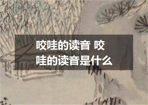 咬哇的读音 咬哇的读音是什么